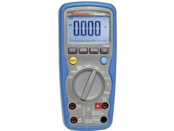 Multimetrix P06231412 Kädessä pidettävä digitaalinen yleismittari Vesitiivis (IP67) CAT III 1000 V, CAT IV 600 V Näyttö (lukemat): 6000
