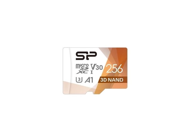 SILICON POWER Superior Pro - Flash-minneskort (microSDXC till SD-adapter inkluderad) - 256 GB - A1 / Video Class V30 / UHS-I U3 / Class10 - mikroSD...