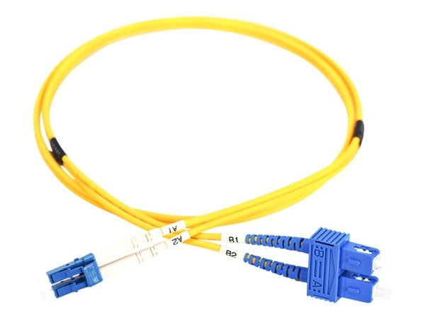 DIGITUS - Patchkabel - LC enkelttilstand (han) til SC enkelttilstand (han) - 2 m. - fiberoptik - 9 / 125 micron - OS2 - booted, halogenfri - gul