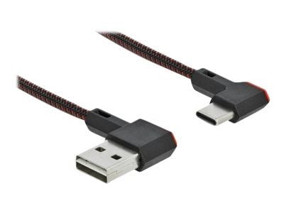 Delock Easy - USB-kabel - USB (hann) venstre/høyre-vinklet, reversibel til 24 pin USB-C (hann) venstre/høyre-vinklet, reversibel - 20 cm - svart