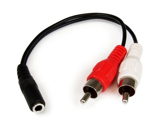 Startech 6in RCA to 3.5mm Female Cable - Audio to RCA Cable - 3.5mm Female to 2x RCA Male - Aux to RCA - Stereo Audio Cable (MUFMRCA) - Lydkabel - ...