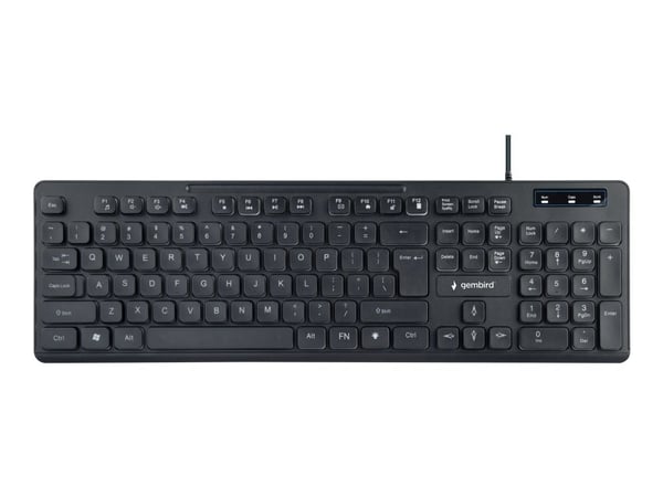 Gembird KB-UML-02, Täysikokoinen (100 %), USB, LED, Musta