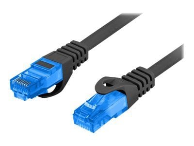 Lanberg - Koblingskabel - RJ-45 (hann) til RJ-45 (hann) - S/FTP - CAT 6a - formstøpt, uten hindringer - svart, RAL 9004