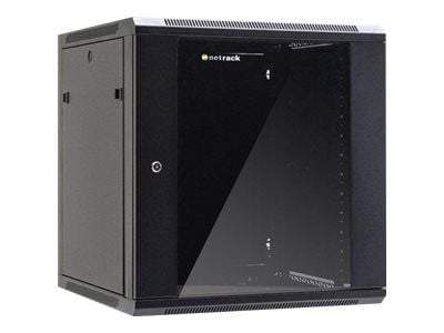 Netrack - Rack skåp - väggmontering - svart - 12U - 19"