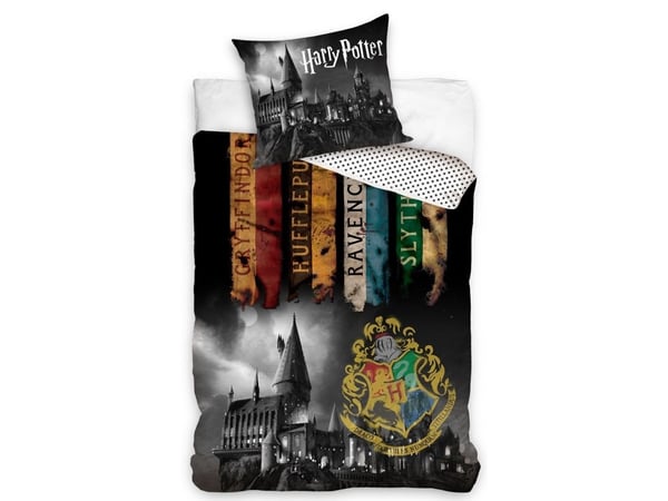 Harry Potter Hogwarts Mørkt Sengetøj, 100 procent bomuld
