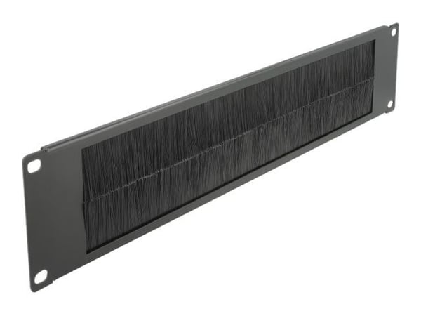 Delock Cable Management Brush Strip - Styringspanel for rackkabler med børste - svart - 2U - 19"