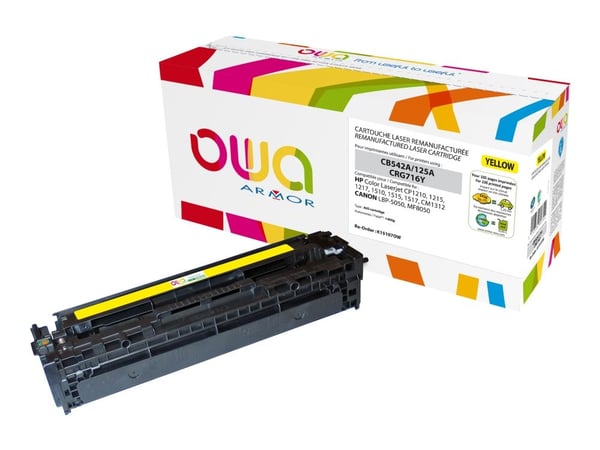 OWA - Gul - kompatibel - gjenfabrikert - tonerpatron (alternativ for: HP CB542A) - for HP Color LaserJet CM1312 MFP, CP1215, CP1217, CP1515n, CP1518ni
