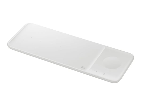Samsung Wireless Charger Trio EP-P6300 - Trådlös laddningsplatta + växelströmsadapter - Fast Charge - vit - för Galaxy Buds Live, Note20, S20, S20 ...