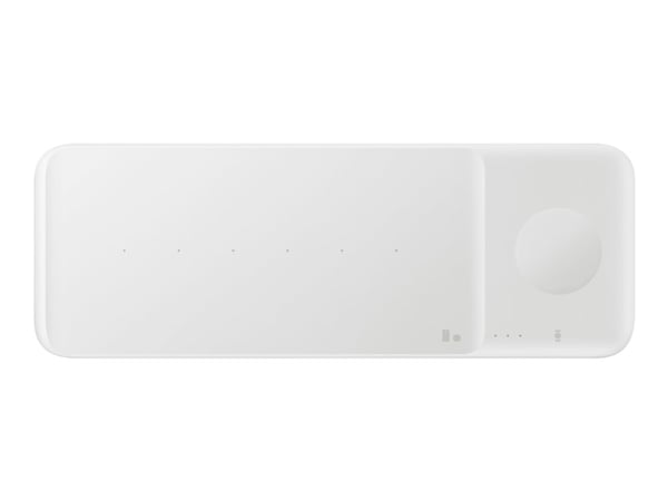 Samsung Wireless Charger Trio EP-P6300 - Trådløs ladepute + AC-strømadapter - Fast Charge - hvit - for Galaxy Buds Live, Note20, S20, S20 5G, Watch...