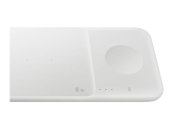 Samsung Wireless Charger Trio EP-P6300 - Trådløs ladepute + AC-strømadapter - Fast Charge - hvit - for Galaxy Buds Live, Note20, S20, S20 5G, Watch...