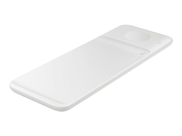 Samsung Wireless Charger Trio EP-P6300 - Trådløs ladepute + AC-strømadapter - Fast Charge - hvit - for Galaxy Buds Live, Note20, S20, S20 5G, Watch...