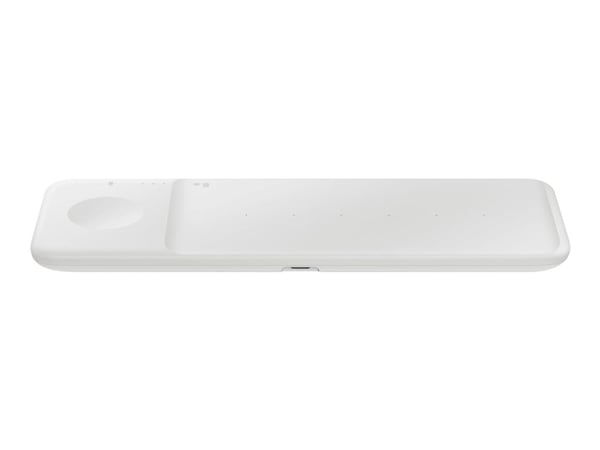 Samsung Wireless Charger Trio EP-P6300 - Trådløs ladepute + AC-strømadapter - Fast Charge - hvit - for Galaxy Buds Live, Note20, S20, S20 5G, Watch...