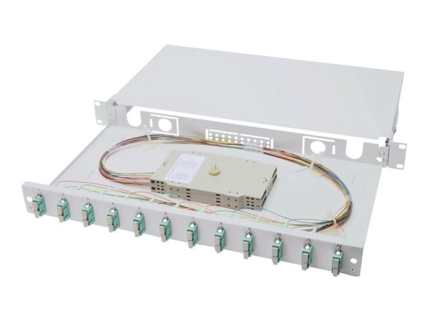 DIGITUS Professional DN-96321/3 - Spleiseboks for fiberoptikk - SC Duplex MM X 12 - grå, RAL 7035 - 1U - 19"