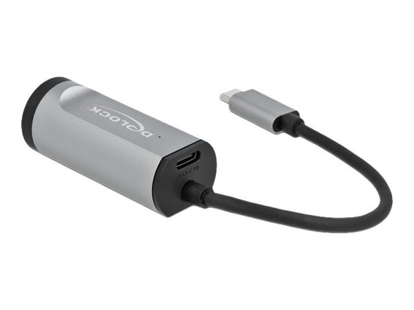 Delock - Nettverksadapter - USB-C 3.2 Gen 1 / Thunderbolt 3 - Gigabit Ethernet x 1 - grå
