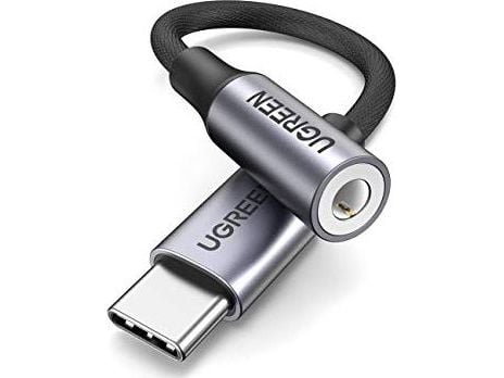 Ugreen - USB-C til hodetelefons-jakkadapter - USB-C hann til mini-phone stereo 3.5 mm hunn - grå