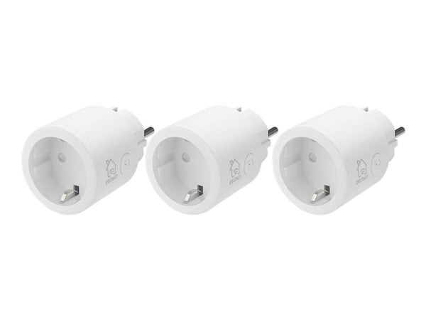 DELTACO SH-P01 - Smartplugg - trådløs - 802.11b/g/n - 2.4 Ghz - hvit (en pakke 3)