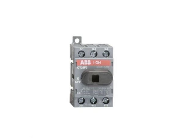 ABB OT25F3, 3P, kaapeli, lajittelu, IEC 60947-3 / UL 508 / CSA C22.2 No. 14, 600 V, 35 mm