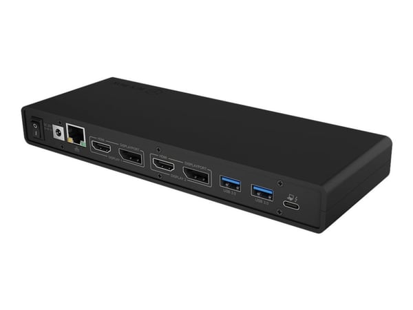 ICY BOX IB-DK2245AC - Dokkingstasjon - USB-C / Thunderbolt 3 - 2 x HDMI, 2 x DP - 1GbE - 100 watt