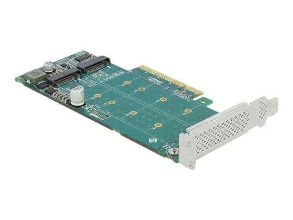 Delock PCI Express x8-kort til 2 x intern NVMe M.2-nøkkel M - Bifurkasjon - Lagringskontroll - M.2 - M.2 NVMe-kort lavprofil - PCIe 4.0 x8