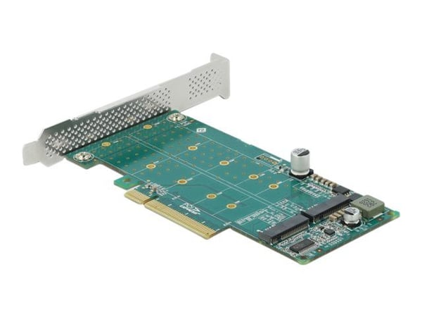 Delock PCI Express x8-kort til 2 x intern NVMe M.2-nøkkel M - Bifurkasjon - Lagringskontroll - M.2 - M.2 NVMe-kort lavprofil - PCIe 4.0 x8