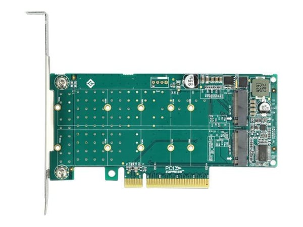 Delock PCI Express x8-kort til 2 x intern NVMe M.2-nøkkel M - Bifurkasjon - Lagringskontroll - M.2 - M.2 NVMe-kort lavprofil - PCIe 4.0 x8