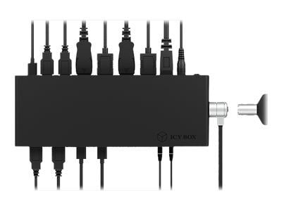 ICY BOX IB-DK2245AC - Dokkingstasjon - USB-C / Thunderbolt 3 - 2 x HDMI, 2 x DP - 1GbE - 100 watt