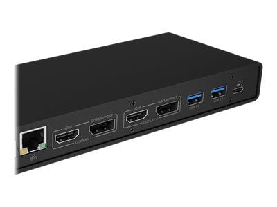 ICY BOX IB-DK2245AC - Dokkingstasjon - USB-C / Thunderbolt 3 - 2 x HDMI, 2 x DP - 1GbE - 100 watt