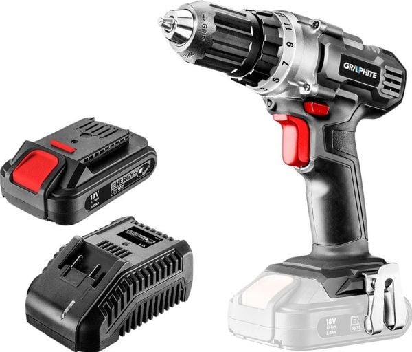 Graphite 58G000-SET1, Boremaskin med pistolgrep, Nøkkelløs, 1 cm, 1250 RPM, 2 mm, 350 RPM