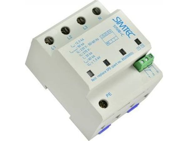 Simet-kipinäsuoja 4P 50kA 230V SIMTEC SI50 B+C tyyppi 1+2 harmaa 85205003 85205003