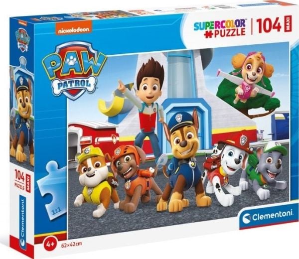Clementoni Supercolor Paw Patrol, 104 stykker, Tegneserier, 4 år