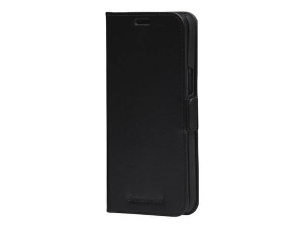 dbramante1928 Copenhagen Slim - Vikbart fodral för mobiltelefon - narvat läder - svart - för Apple iPhone 12, 12 Pro