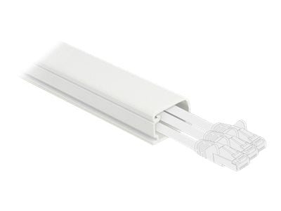 Delock - Kabelränna med lock - 1 m - vit