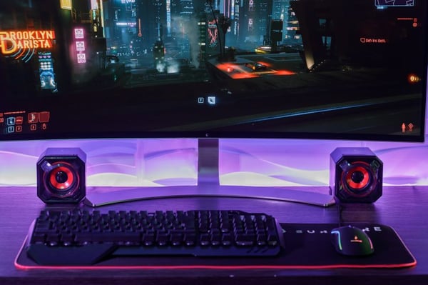 Surefire Gaming Gator Eye 2.0 - kaiuttimet - USB - musta/punainen