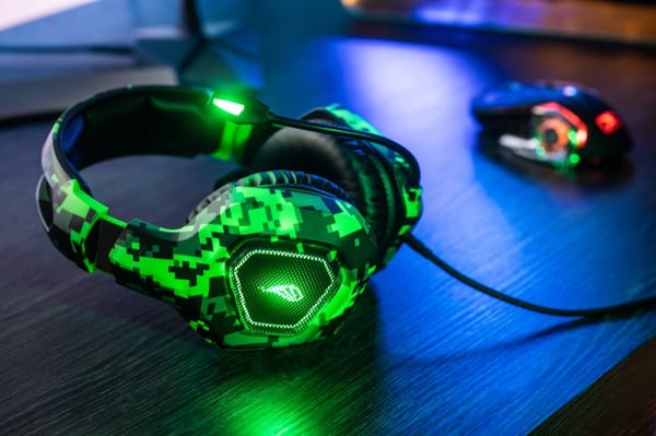 Surefire Gaming Skirmish - Gaming Headset - Fuld Størrelse - 3,5 mm. Jackstik - Camoflage Grøn