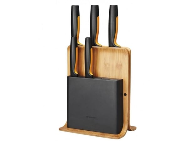 Fiskars 1057552, Knivblokk, Bamboo, Plast, Rustfritt stål, Tre, Rektangel, 21,3 cm, 1,48 kg