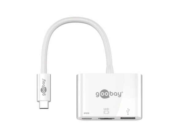 Goobay 62104, USB 3.2 Gen 1 (3.1 Gen 1) Type-C, HDMI, USB 3.2 Gen 1 (3.1 Gen 1) Type-A, USB 3.2 Gen 1 (3.1 Gen 1) Type-C, 5000 Mbit/s, Hvit , 0,15 ...