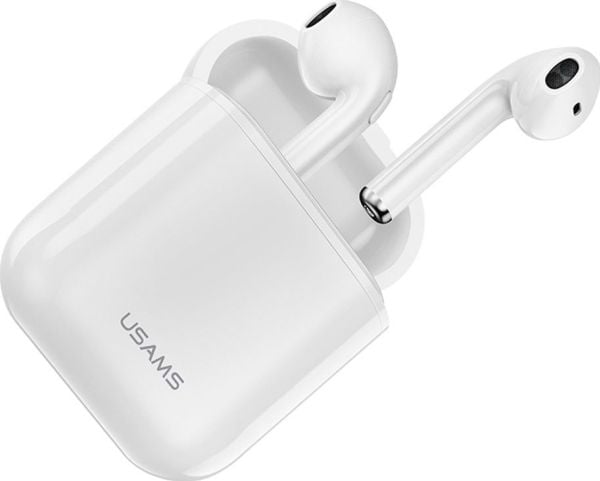 USAMS Bluetooth 5.0 TWS hörlurar LU-serien vit BHULU01 (US-LU001)