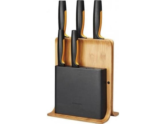 Fiskars 1057552, Knivblokk, Bamboo, Plast, Rustfritt stål, Tre, Rektangel, 21,3 cm, 1,48 kg