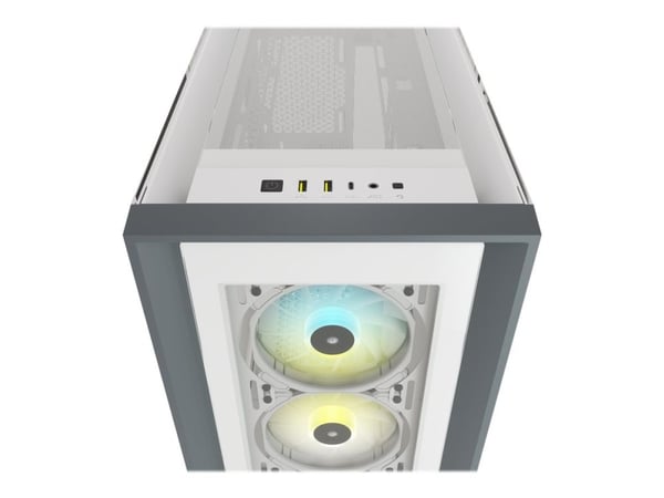 Corsair iCUE 5000X RGB, Midi Tower, PC, Valkoinen, ATX, EATX, ITX, mikro ATX, Mini-ITX, Muovi, Terästä, Karkaistu lasi, Pelaaminen