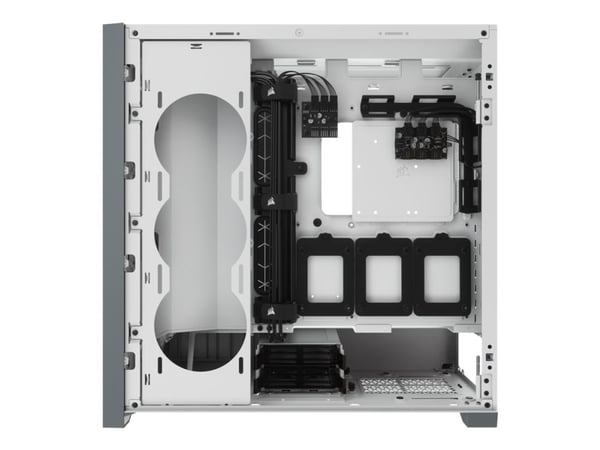 Corsair iCUE 5000X RGB, Midi Tower, PC, Valkoinen, ATX, EATX, ITX, mikro ATX, Mini-ITX, Muovi, Terästä, Karkaistu lasi, Pelaaminen