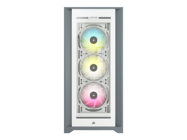 Corsair iCUE 5000X RGB, Midi Tower, PC, Valkoinen, ATX, EATX, ITX, mikro ATX, Mini-ITX, Muovi, Terästä, Karkaistu lasi, Pelaaminen