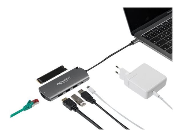Delock - Telakointiasema - USB-C - HDMI - GigE