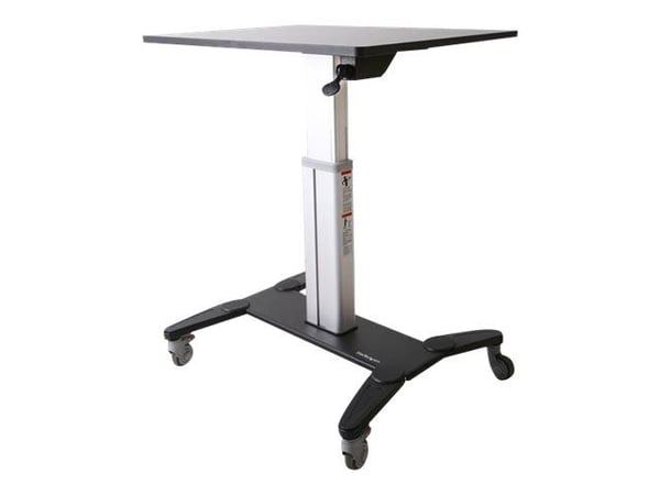 StarTech.com Mobile Standing Desk, Portable Sit Stand Ergonomic Height Adjustable Cart on Wheels, Rolling Computer/Laptop Workstation Table w/ Lock...