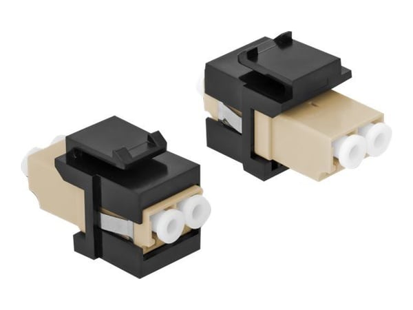Delock - Modulaarinen upotus - LC x 2 - musta, beige