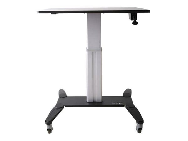 StarTech.com Mobile Standing Desk, Portable Sit Stand Ergonomic Height Adjustable Cart on Wheels, Rolling Computer/Laptop Workstation Table w/ Lock...