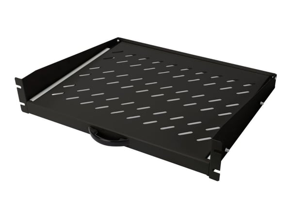 DIGITUS Professional DN-19-TRAY-2-450-SW Extendible - Rack-hylle - svart, RAL 9005 - 2U - 19" - for P/N: DN-31102-B
