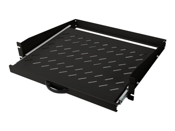 DIGITUS Professional DN-19-TRAY-2-450-SW Extendible - Rack-hylle - svart, RAL 9005 - 2U - 19" - for P/N: DN-31102-B