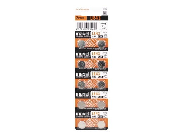 Maxell LR 43 - Batterier 10 x LR43
