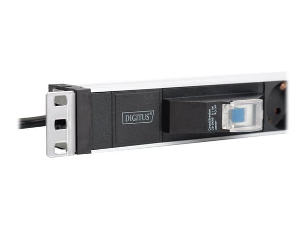 DIGITUS DN-95417 - Flerkoplingslist (kan monteres i rack) - AC 250 V - 4000 watt - inngang: strøm - utgangskontakter: 6 - 1U - 19" - 1.8 m kabel - ...