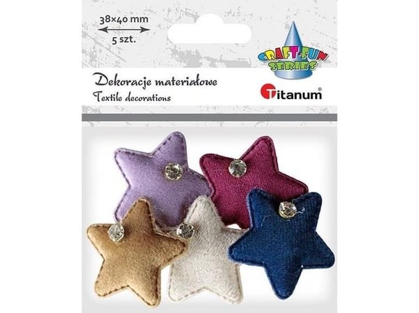 Titanum dekor i stjerneform med krystaller mix 5 stk Titanum dekor i stjerneform med krystaller mix 5 stk